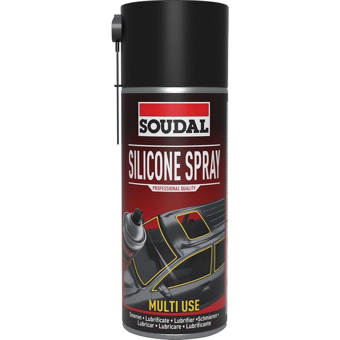 Silicona en Spray para Coche, Silicona en Spray Lubricante, Antiadherente y Transparente, Reduce Fricción y Evita Desgaste de las Piezas Sintéticas y Caucho, 400ml