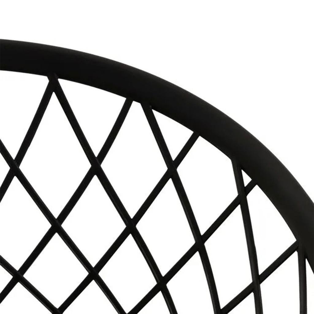 Sillas para Comedor, Sillas para Cocina con Asiento de Polipropileno Ultra Resistente con Diseño tipo Rejilla, Estructura y Patas Metálicas de Color Caqui, 56 x 56 x 80 cm, Negro