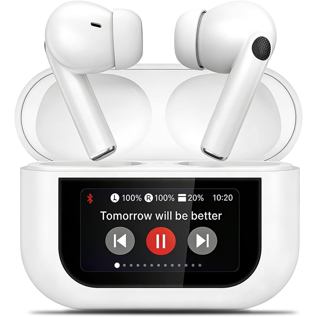 Auriculares Inalambricos de Bluetooth con Estuche de Carga, Distancia de Transmisión: 10m, 7h de Tiempo de Uso, Pantalla Táctil, Rango de Respuesta de Frecuencia: 20Hz-20KHZ, Carga USB, Capacidad de Batería de los Auriculares: 40mAh