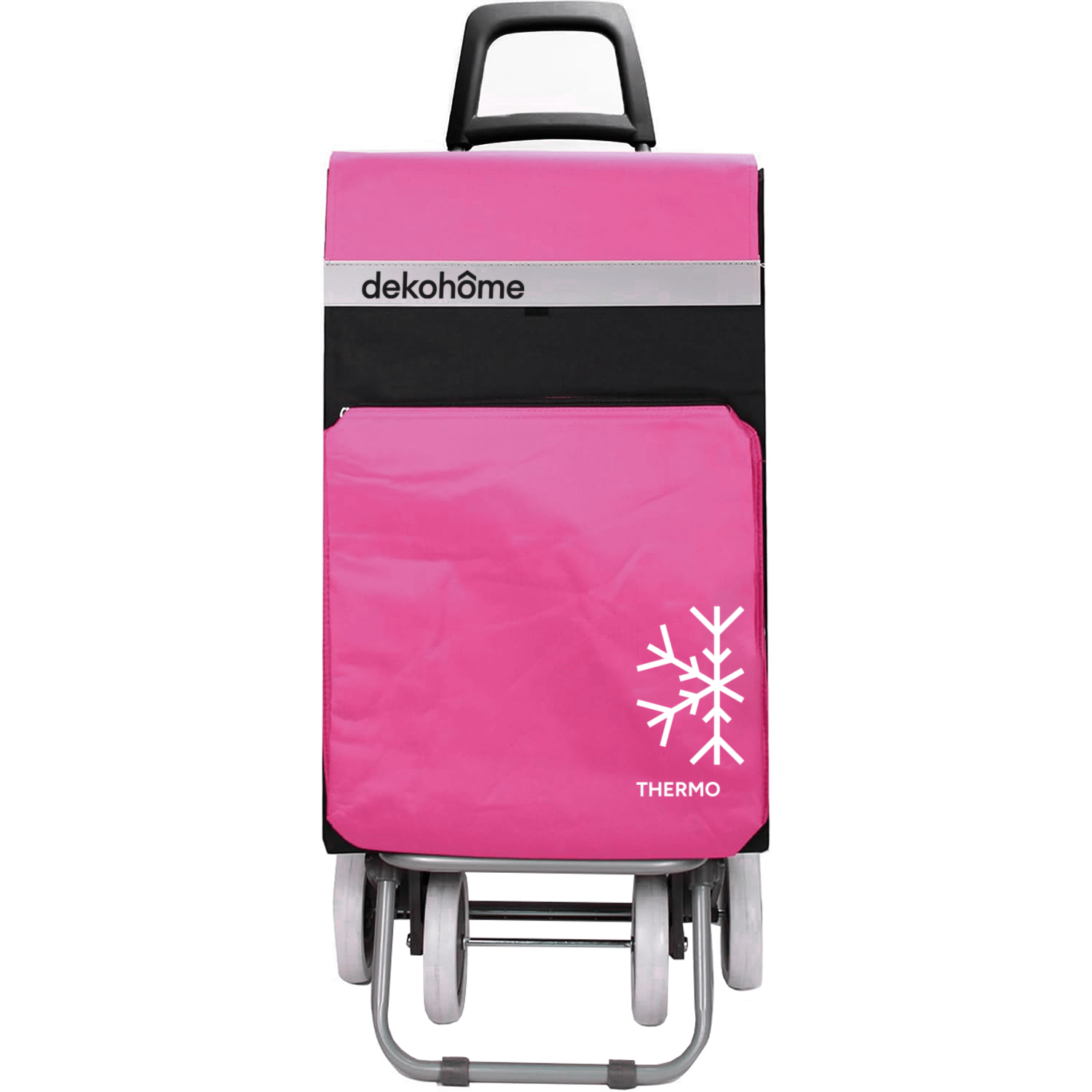 Carro Compra Plegable 4 Ruedas con Bolsillo Térmico para Congelados, Carro Plegable con Ruedas, 54 Litros de Capacidad y 40 Kg de Carga Máxima, Compartimentos Extra, Ruedas Grandes Resistentes para Facilitar el Movimiento y el Transporte del Peso