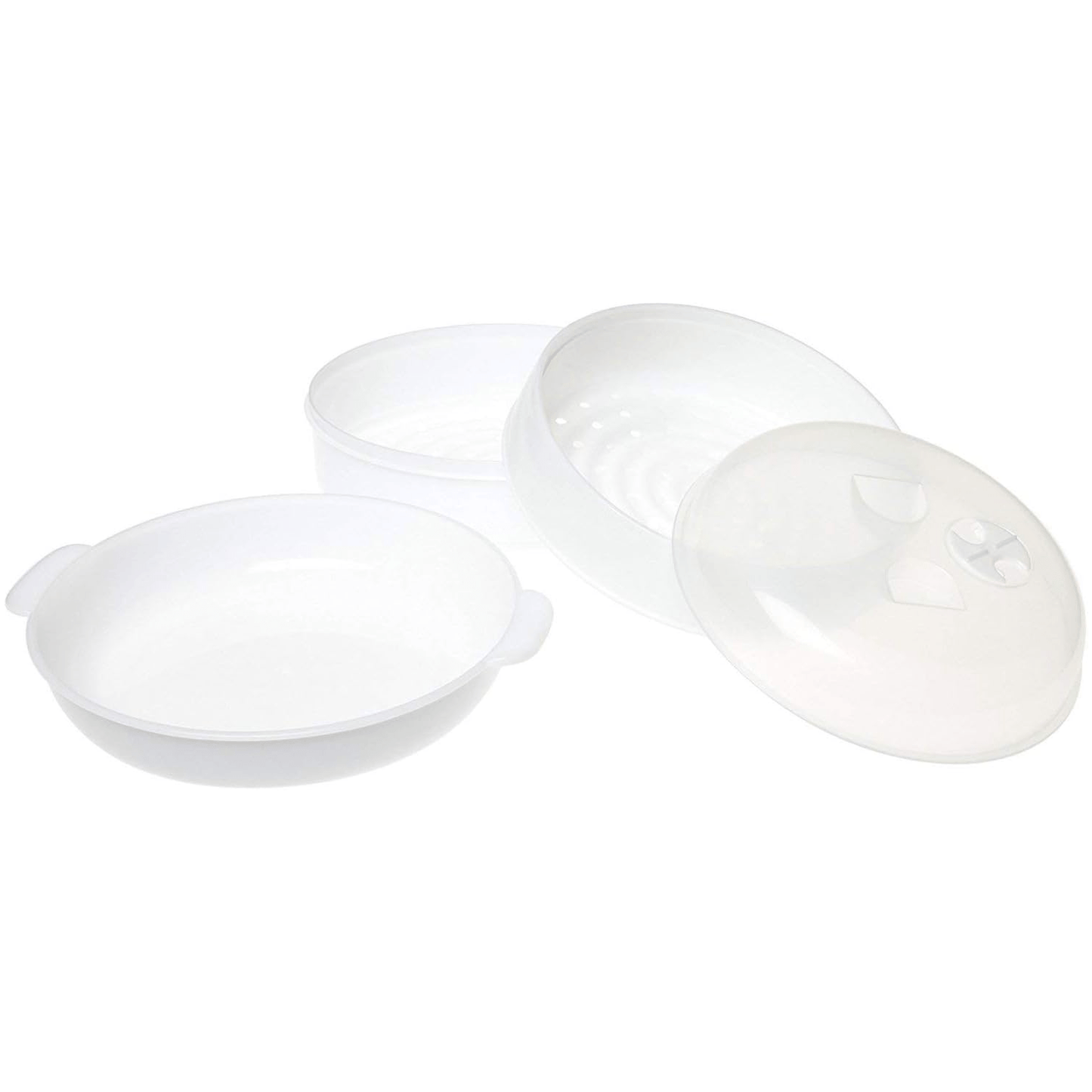 Vaporera Microondas, Cocina al Vapor en el Microondas sin Aceites y sin Grasa, Rápido y Fácil de Usar, Cocina Recetas Sanas en un Instante, Ideal para Verduras, Arroz y Pescado