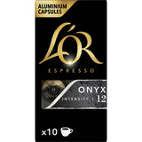 L'Or Espresso Café Cápsulas Onyx, Intensidad 12, Intenso y Potente, 10/50 Cápsulas