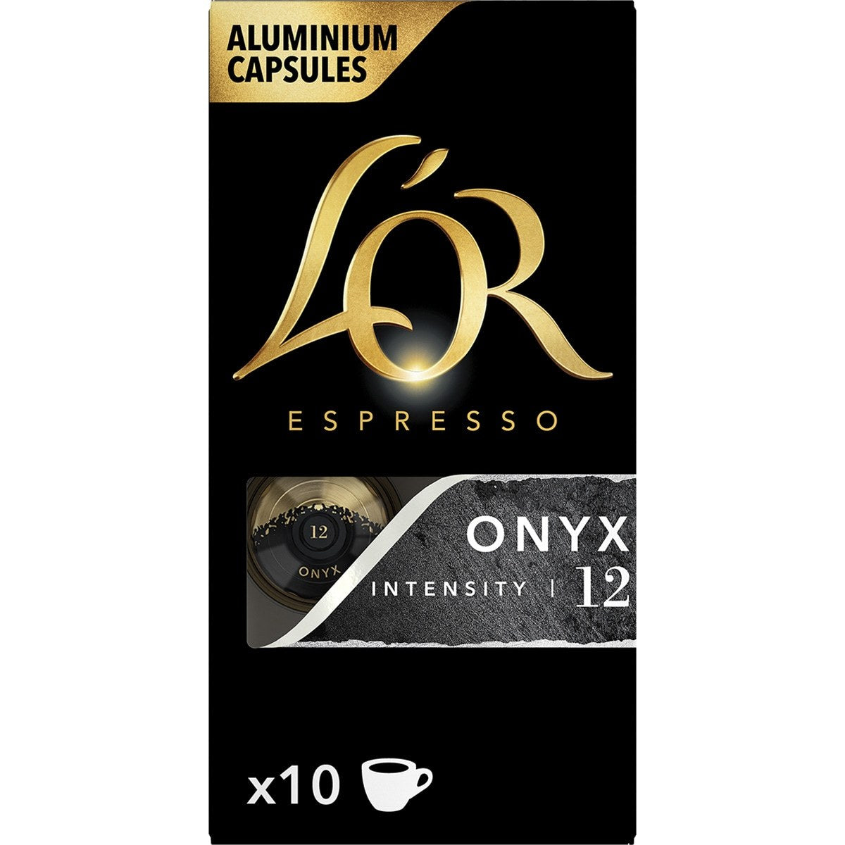 L'Or Espresso Café Cápsulas Onyx, Intensidad 12, Intenso y Potente, 10/50 Cápsulas