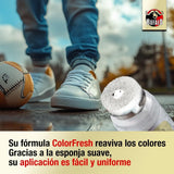Búfalo Crema para Zapatos Autobrillante Color Blanco, Formulada con Aceite Natural de Almendras, Cuidado del Calzado y Color, Brillo Intenso Inmediato, Frasco de 50ml
