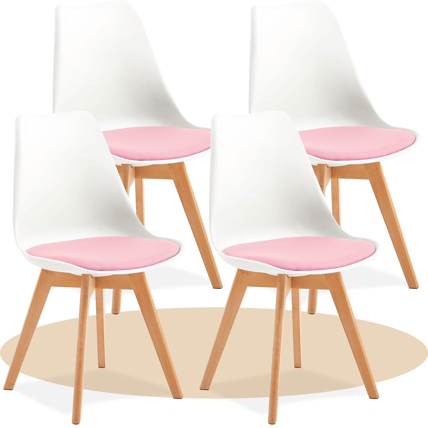 1/2/4/6 Unidad Sillas para Comedor, Sillas para Cocina con Asiento Blando, Tapizado y Patas Resistentes de Madera de Haya, Sillas Nórdicas