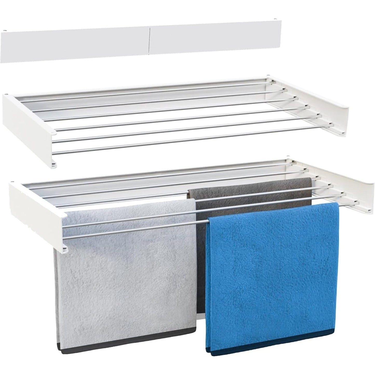 Tendedero Ropa Pared, Tendedero Plegable Pared para Interiores y Exteriores, Soporta hasta 25 Kg, Fácil de Instalar y Usar, Ideal para Optimizar Espacio, Resistente Perfecto para el Uso Diario, Elegante y Moderno, 80 x 40 x 10 cm