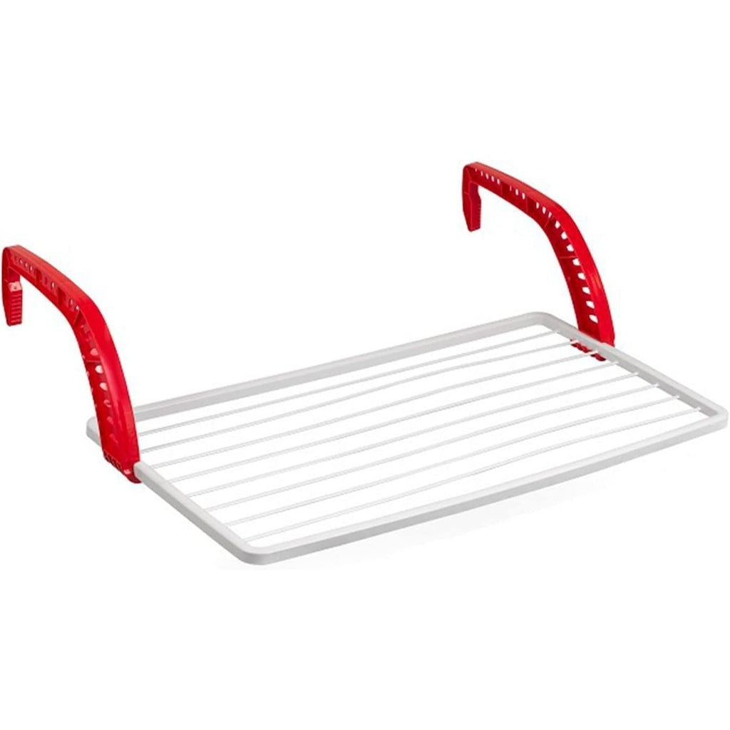 Tendedero Balcón con Gran Superficie de Tendido, para Balcones y Radiadores, Máxima Resistencia al Sol y a la Intemperie, Hecho de Resina Resistente, Aguanta el Peso de la Ropa, Extensible, Compacto y con Tamaño Optimizado
