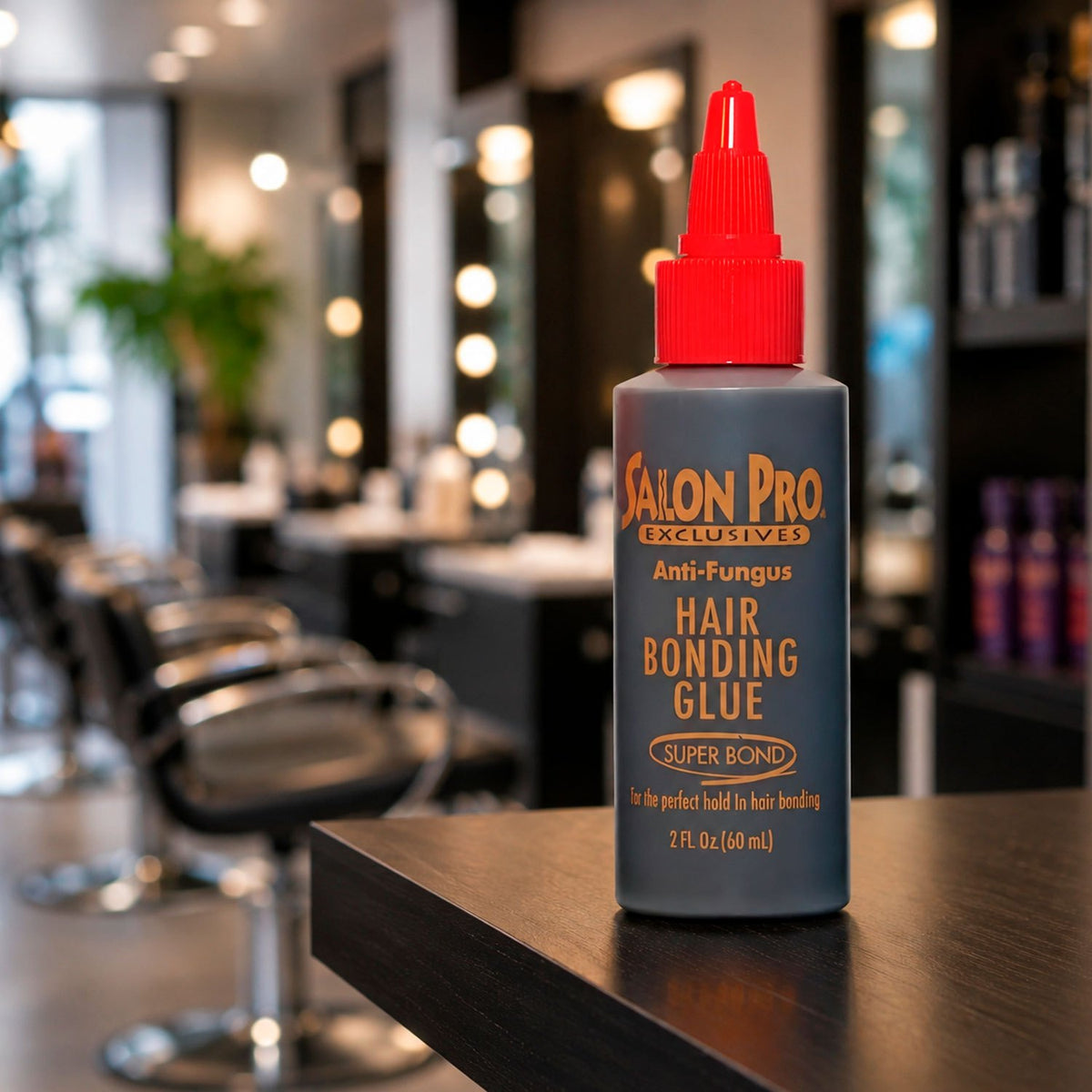 Salon Pro Exclusives Hair Bonding Glue, Super Bond, Pegamento Negro para Extensiones de Cabello y Pelucas con Fijación Fuerte y Duradera, 60 ml