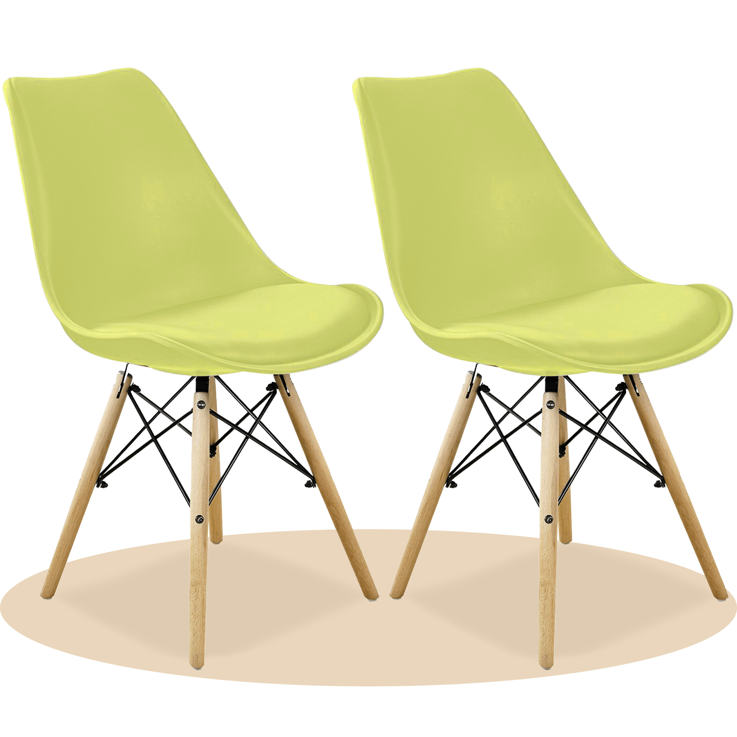 Sillas para Comedor, Sillas para Cocina con Asiento Blando, Tapizado y Patas Resistentes de Madera de Haya, Sillas Nórdicas Minimalistas, 49.5 x 44 x 79.5 cm