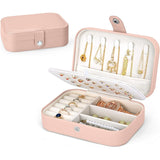 Joyeros Organizador de Mujer con Múltiples Compartimentos y Espacios, Impermeable, Cremallera Resistente, Interior Suave para Proteger las Joyas del Desgaste, 16cm Largo x 11.5cm Ancho x 5cm Alto, Caja Organizadora de Joyas