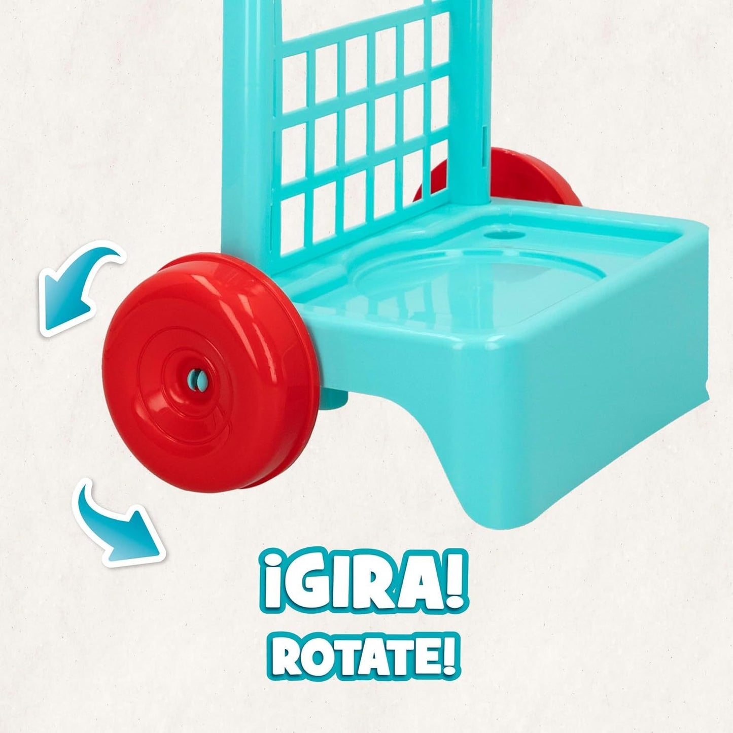 Carrito de Limpieza de Juguete, Incluye 1 Fregona, 1 Escoba, 1 Recogedor, 1 Cubo y 1 Carrito, Fomenta la Imaginación, el Aprendizaje de las Tareas del Hogar y la Motricidad Global