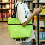 Carro Compra Plegable, Bolsa Carro Compra Plegable con Reudas, Gran Capacidad, Bolsa de Compras Multiusos, Facil de Llevar y Guardar, Hecho en Tela Oxford 600D Resistente, Fondo Reforzado, Dimensión Cerrado: 40 x 16 x 32 cm
