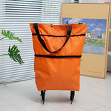 Carro Compra Plegable, Bolsa Carro Compra Plegable con Reudas, Gran Capacidad, Bolsa de Compras Multiusos, Facil de Llevar y Guardar, Hecho en Tela Oxford 600D Resistente, Fondo Reforzado, Dimensión Cerrado: 40 x 16 x 32 cm