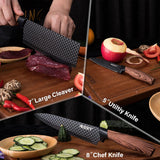 Juego de 6 Cuchillos de Cocina Profesionales, Cuchillos de Acero Inoxidable con Filo de alta Precisión, Excelente Durabilidad, Mango Ergonómico, Fácil de Limpiar, Ideal como Regalo, Incluye 4 Cuchillos, 1 Pelador y 1 Tijera