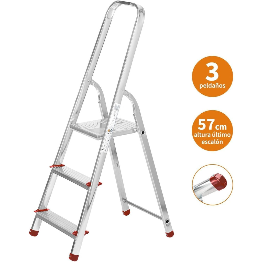 Escaleras Plegables Aluminio de Tijera Super Resistente hasta 150Kg, Acero y Aluminio Antideslizantes