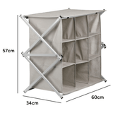 Organizador Zapatos Plegable Multiusos con 9 Compartimentos, Estructura de Metal Resistente, Tejido Transpirable, No necesita Montaje, Ocupa poco Espacio