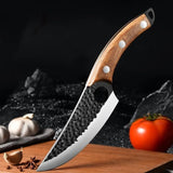 Cuchillo Japonés, Cuchillo de Cocina Profesional de 27,4 cm, Acero Inoxidable y Madera, Orificio para Dedo Índice, Incluye Funda de Protección, Medida de Hoja 14,6 cm