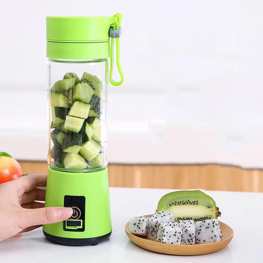 Licuadora Portatil Zumos y Batidos, Batidora para Frutas y Verduras, 6 Cuchillas de Acero, Vaso de 380ml de Capacidad, Ideal para Llevar, Cable de Carga USB, Batería de 800 mAh, 22000 RPM