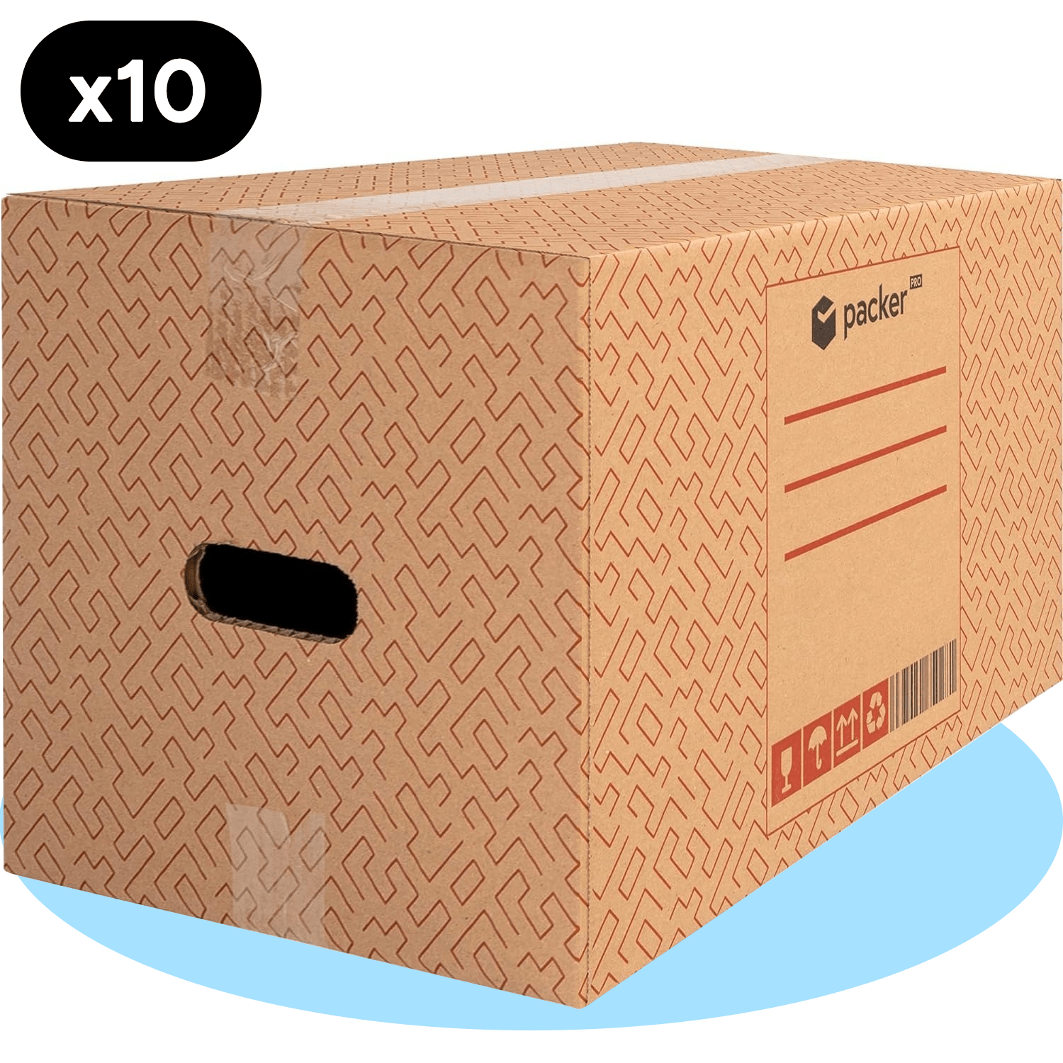 Pack 10 Cajas Carton para Mudanzas y Almacenaje Ultra Resistentes con Asas