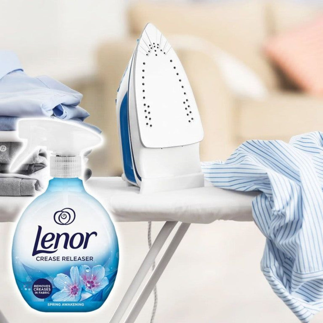 LENOR Eliminador de Arrugas para la Ropa, Fragancia Frescor de Abril, Elimina Arrugas, Refresca los Tejidos, Reduce la Estática y Elimina los Olores, Ideal para Ropa y Ropa de Cama, 500ml por Botella