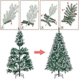 Árbol Navidad Nevado 150cm, Árbol Navidad Artificial con Patas Metálicas, Decoración Festiva de Navidad Efecto Pino Nevado, Arbol Navidad Denso y con Volumen ideal como decoración Navideña y de Invierno