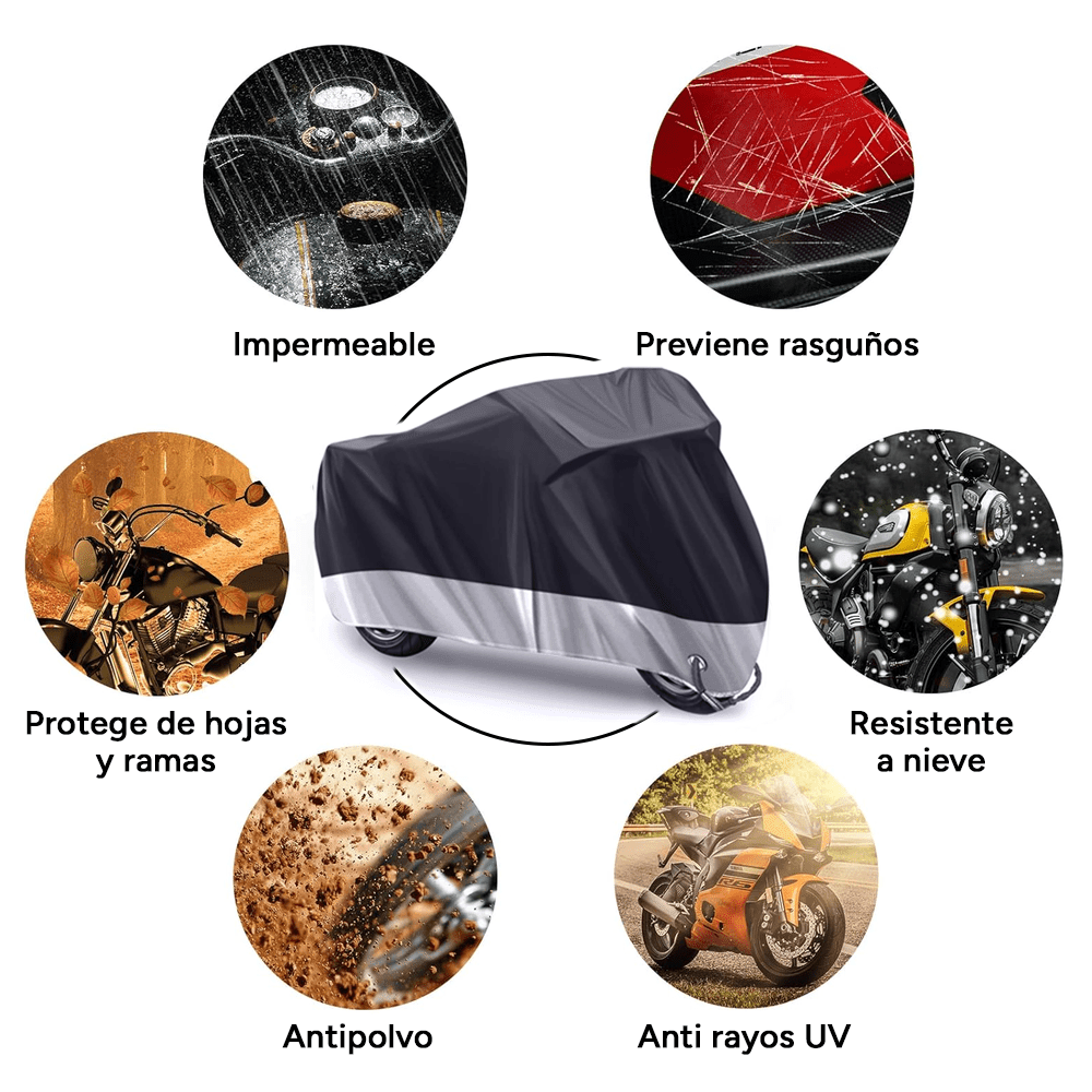 Funda para Motocicleta Impermeable y Duradera ideal para Todas las Estaciones, Cubierta para Moto Resistente a la Interperie, Lluvia, Sol, Nieve y Polvo, Resistente a Desgarros, 120 x 210 cm