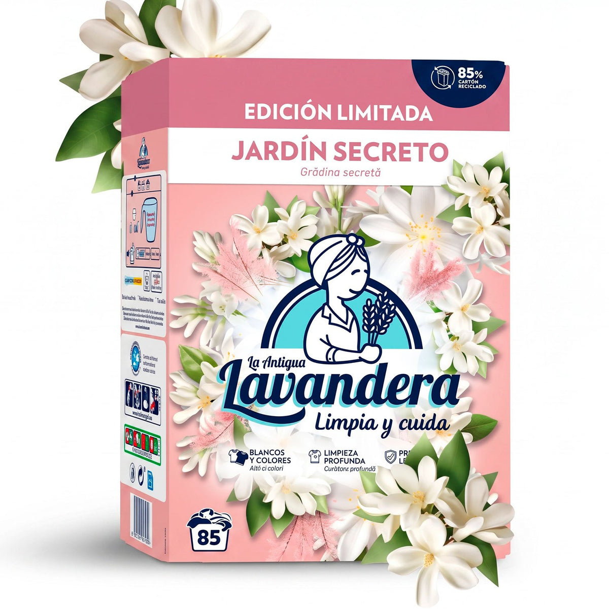 La Antigua Lavandera Detergente en Polvo para Ropa, Aroma Jardín Secreto, 85 Lavados