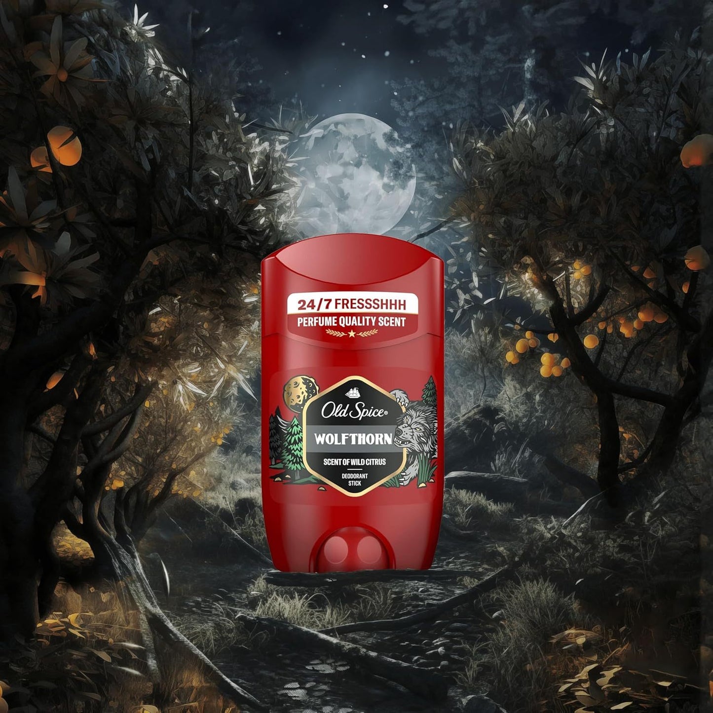 Old Spice Wolfthorn Pack 6 Desodorante en Barra Para Hombres, Fresco 24 Horas, Ideal para Uso Diario, Perfume Duradero, Sin Aluminio, Fragancia Excepcional a Cítricos Silvestres, Protección Contra El Mal Olor, 50ml por Barra