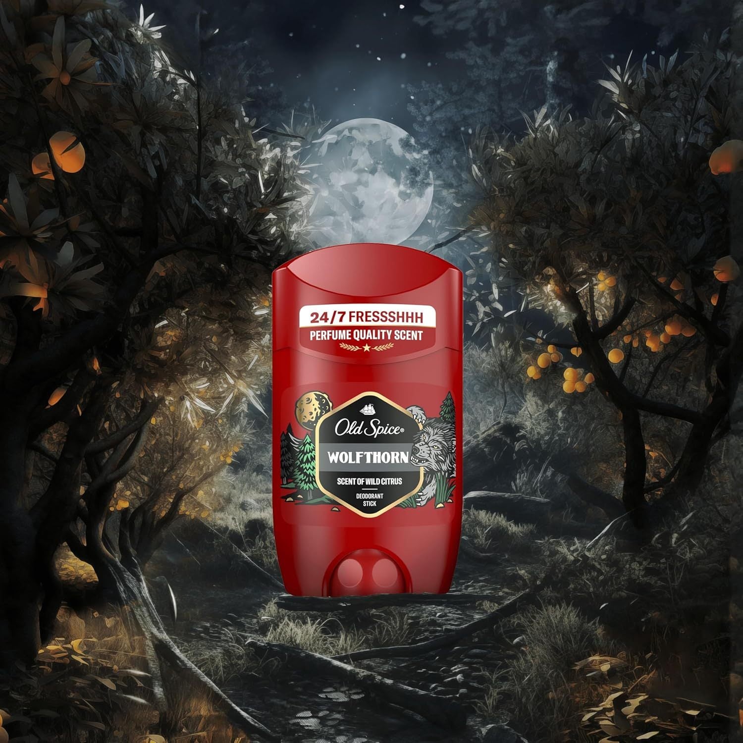 Old Spice Wolfthorn Pack 6 Desodorante en Barra Para Hombres, Fresco 24 Horas, Ideal para Uso Diario, Perfume Duradero, Sin Aluminio, Fragancia Excepcional a Cítricos Silvestres, Protección Contra El Mal Olor, 50ml por Barra
