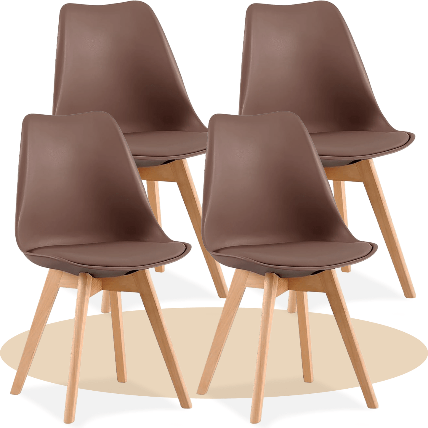 1/2/4/6 Unidad Sillas para Comedor, Sillas para Cocina con Asiento Blando, Tapizado y Patas Resistentes de Madera de Haya, Sillas Nórdicas
