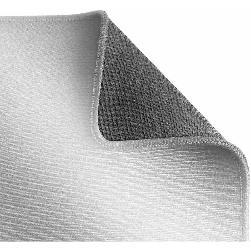 Mars Gaming MMPXL, Alfombrilla Gaming XL 800x360mm, Superficie Nanotextil, Goma Antideslizante, Bordes Reforzados, Flexible y Resistente, Apta para Ratón Óptico y Láser, Blanco Plata