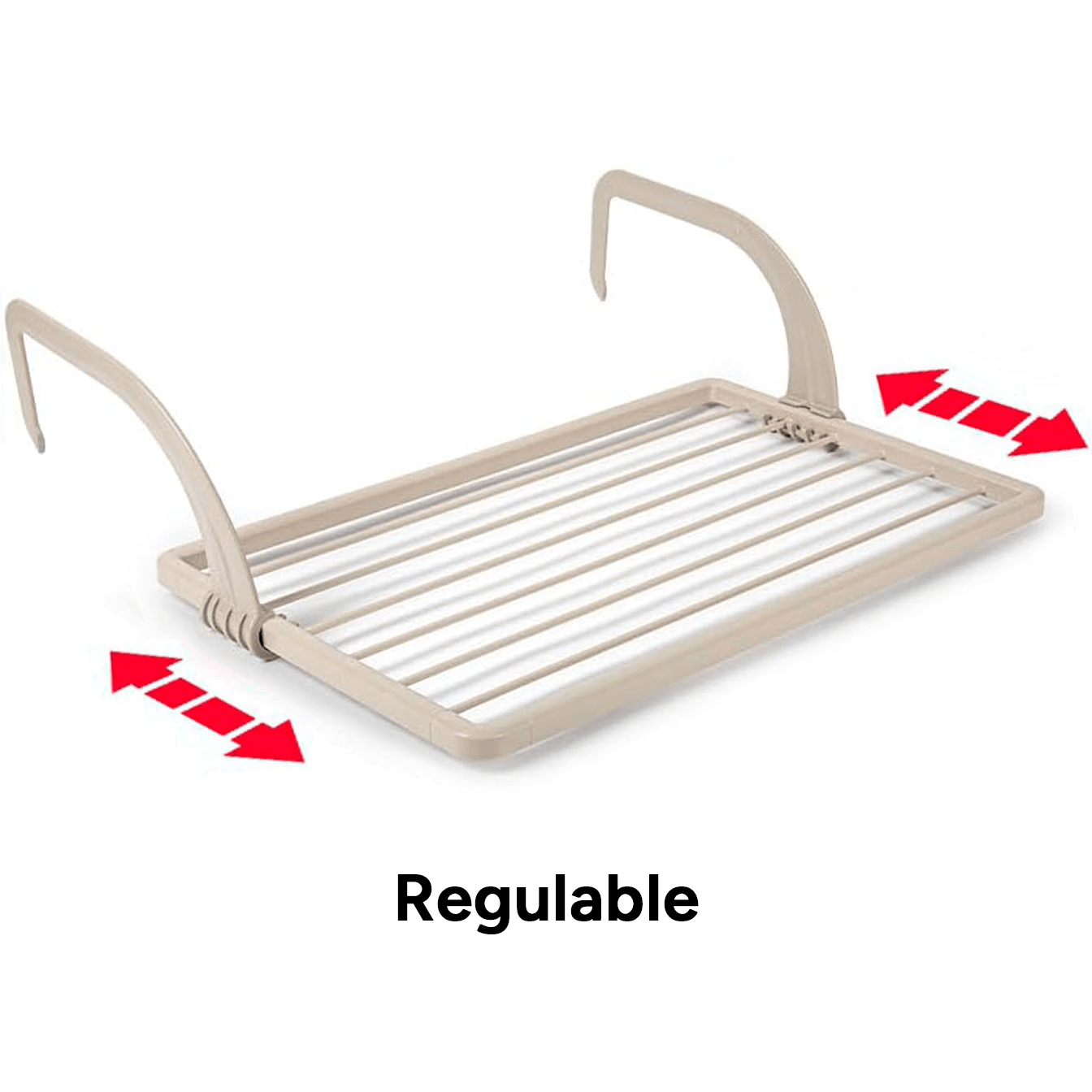 Tendedero Balcón con Superficie de Tendido de 3m, para Balcones y Radiadores, Resistente la Intemperie, 55 x 33,5cm