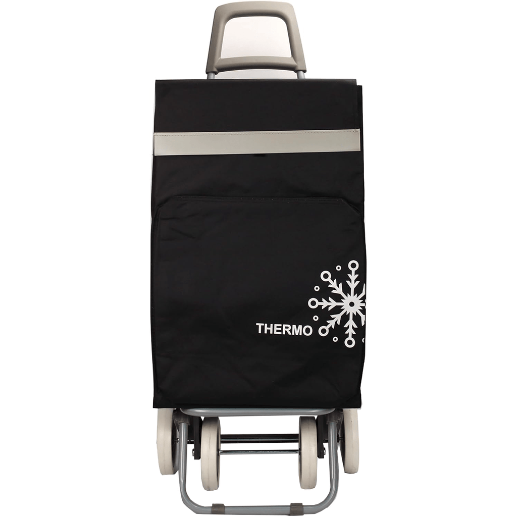 Carro Compra Plegable con Bolsillo Térmico para Congelados, Carro Plegable con Ruedas, Bolsillo Trasero con Cremallera, 2 Compartimentos Extra en Total, Con Capacidad de hasta 54 Litros y 40 Kg de Carga Máxima