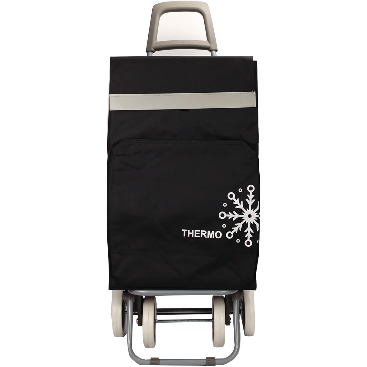 Carro Compra Plegable con Bolsillo Térmico para Congelados, Carro Plegable con Ruedas, Bolsillo Trasero con Cremallera, 2 Compartimentos Extra en Total, Con Capacidad de hasta 54 Litros y 40 Kg de Carga Máxima