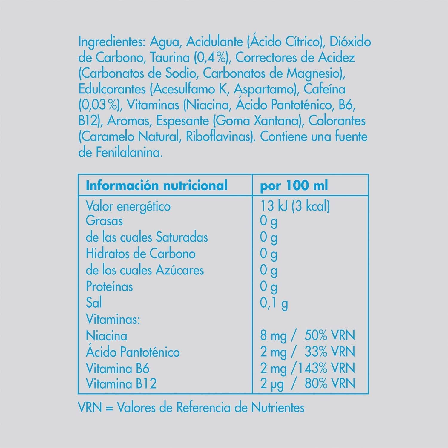 Red Bull Bebida Energética Sin Azúcar, 24 Latas de 250ml