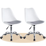 Silla Escritorio Ergonómica con Ruedas, Silla Oficina Giratoria con Altura Ajustable, Acolchada, Estilo Nórdico, Ideal para Estudio y Oficina