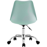 Silla Escritorio Ergonómica con Ruedas, Silla Oficina Giratoria con Altura Ajustable, Acolchada, Estilo Nórdico, Ideal para Estudio y Oficina