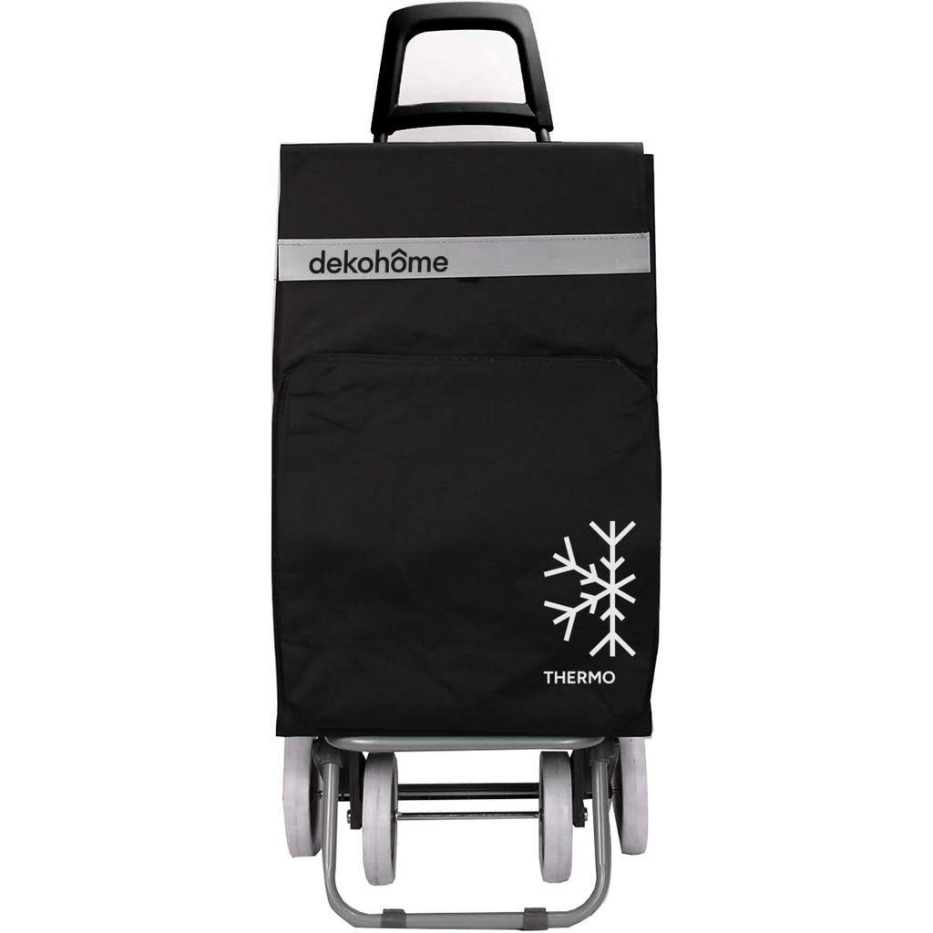 Carro Compra Plegable 4 Ruedas con Bolsillo Térmico para Congelados, Carro Plegable con Ruedas, 54 Litros de Capacidad y 40 Kg de Carga Máxima, Compartimentos Extra, Ruedas Grandes Resistentes para Facilitar el Movimiento y el Transporte del Peso