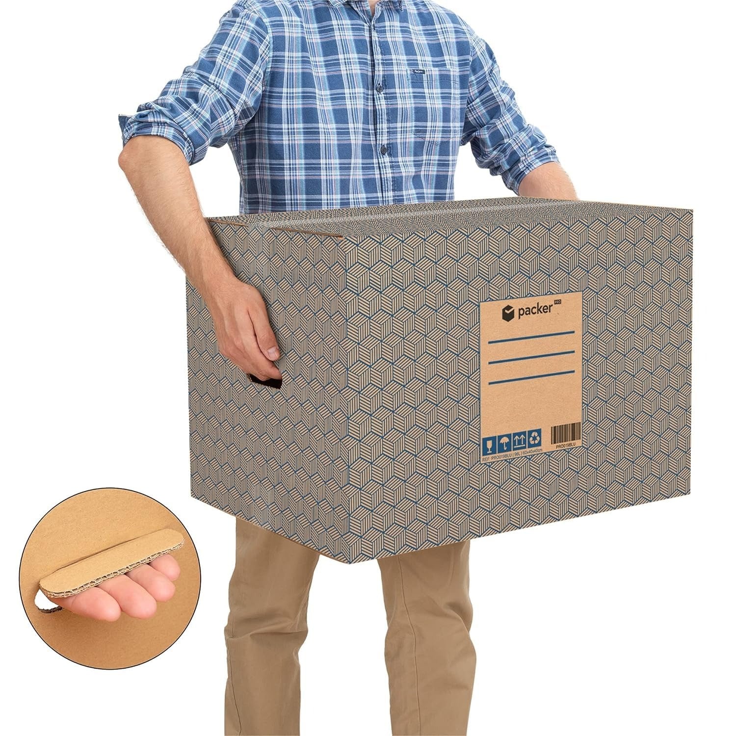 Pack 10 Cajas Carton para Mudanzas y Almacenaje Ultra Resistentes con Asas