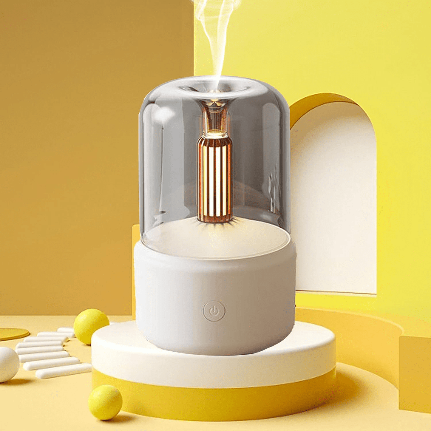Humidificador de Aroma de 120 ml, Humidificador y Difusor de Aromas, Experiencia Relajante y Aromática, Conexión USB tipo-C, Diseño Compacto, Luz Ambiental Integrada
