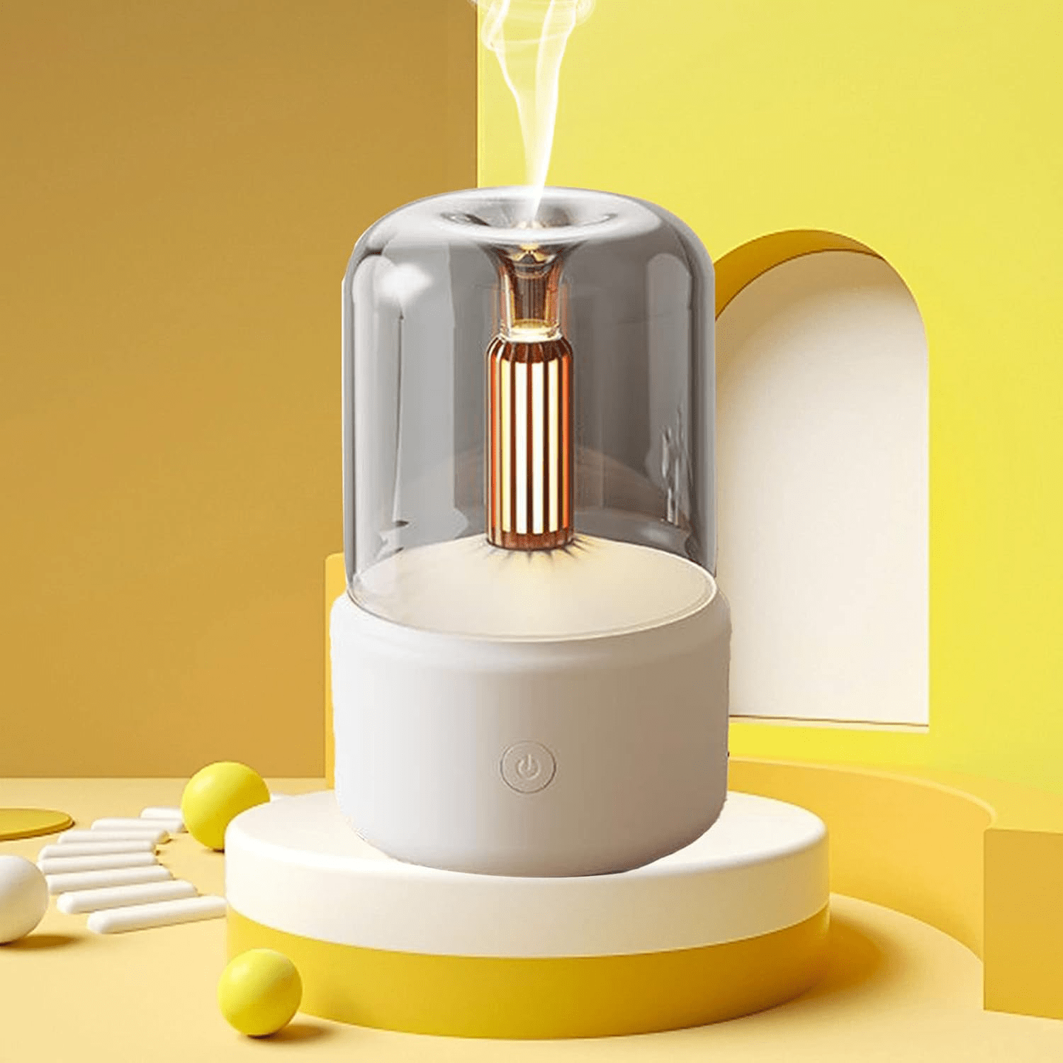 Humidificador de Aroma de 120 ml, Humidificador y Difusor de Aromas, Experiencia Relajante y Aromática, Conexión USB tipo-C, Diseño Compacto, Luz Ambiental Integrada