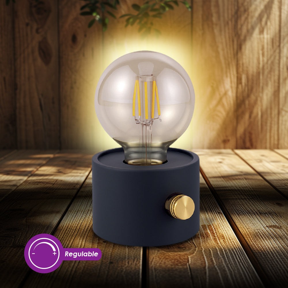 Lámpara Bombilla Decoración, Intensidad Ajustable, 90 Lúmenes, 4 Filamentos, Funciona con 3 Pilas AA (No Incl.)