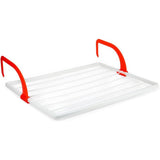 Tendedero Balcón con Gran Superficie de Tendido, para Balcones y Radiadores, Máxima Resistencia al Sol y a la Intemperie, Hecho de Resina Resistente, Aguanta el Peso de la Ropa, Extensible, Compacto y con Tamaño Optimizado