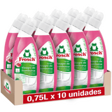 Frosch Gel WC Inodoro, Limpiador de Inodoro, Limpiador de Cal y Residuos Para Inodoro, Higienizante con Aroma a Frambuesa, Pack 10 Unidades x 750ml, 7.5L en Total