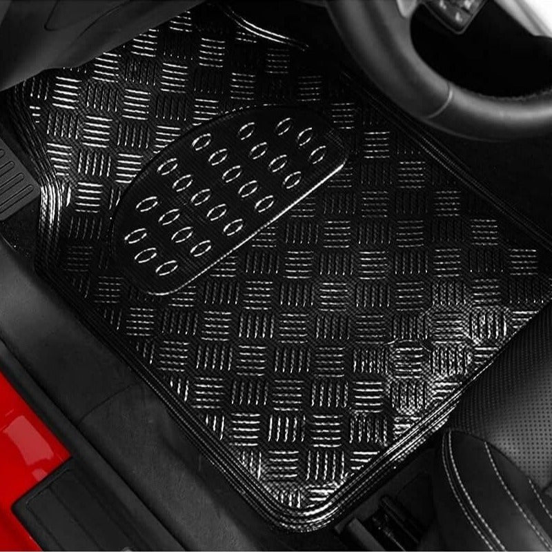 Alfombrillas Coche Antideslizantes, Set 4 Alfombrillas Universales para Coche, Hechas de PVC Duradero y Resistente, Instalación Fácil y Protección Completa para el Interior del Vehículo, Fácil de Limpiar