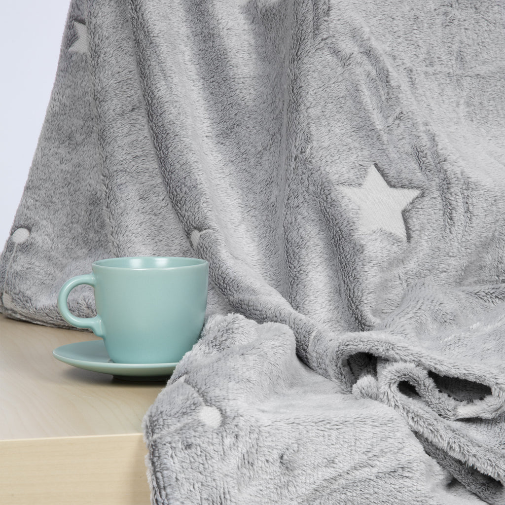Manta Suave de Invierno Super Suave y Cálida de Poliéster, Manta de Sofá, Manta de Siesta, con Diseño de Constelaciones Ideal para Niños y Niñas, 127 x 152,5 cm
