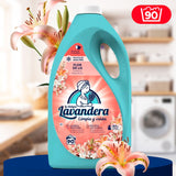 La Antigua Lavandera Detergente Líquido Flor de Lis, para Lavado y Cuidado de la Ropa, Ayuda a Mantener los Colores y la Suavidad con Fresco Aroma Floral, 90 Lavados
