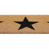 Felpudo Antideslizante para Entrada, Alfombra de Puerta Decorativa con Diseño de Estrellas, Ideal para Hogar y Recibidor, Beige y Negro, 75 x 25 x 1.5 cm
