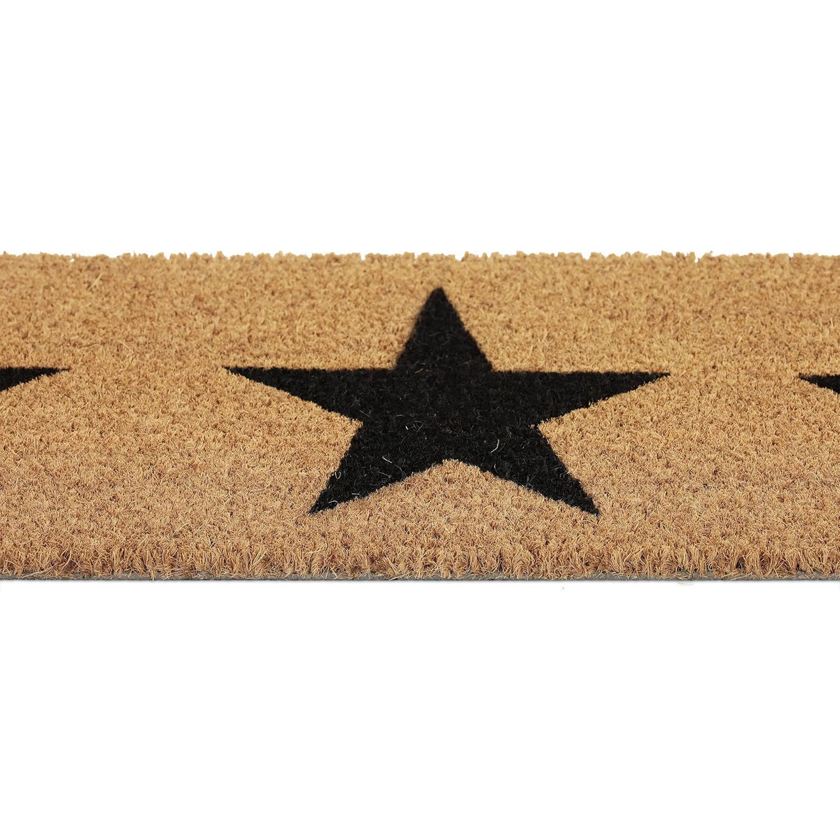Felpudo Antideslizante para Entrada, Alfombra de Puerta Decorativa con Diseño de Estrellas, Ideal para Hogar y Recibidor, Beige y Negro, 75 x 25 x 1.5 cm