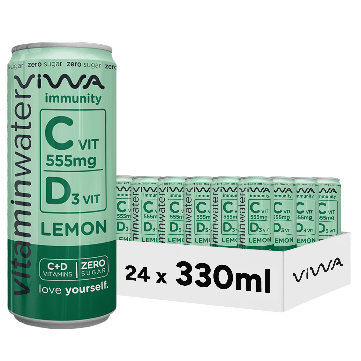 VIWA VitaminWater & Tea, Bebidas Refrescantes con Vitaminas y Minerales, 330ml, Pack de 24